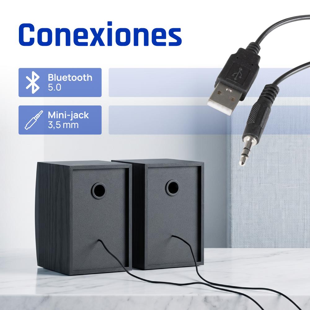 iggual Altavoces 2.0 10W mini-jack + USB Bluetooth - Imagem de Detalhe 5
