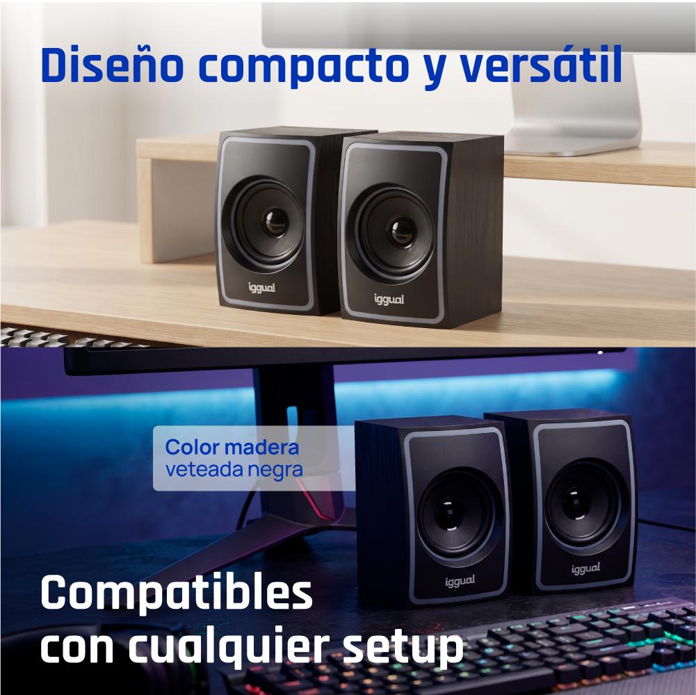 iggual Altavoces 2.0 10W mini-jack + USB Bluetooth - Imagem de Detalhe 6