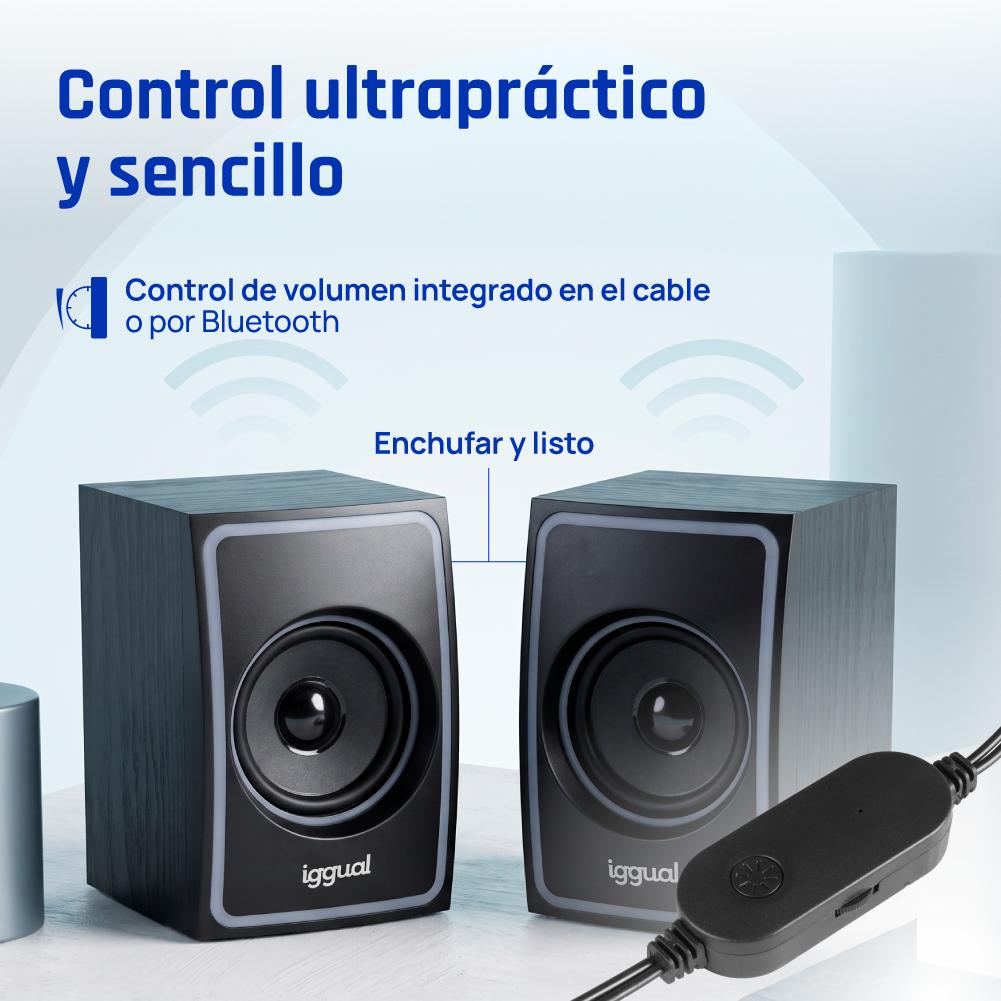 iggual Altavoces 2.0 10W mini-jack + USB Bluetooth - Imagem de Detalhe 7