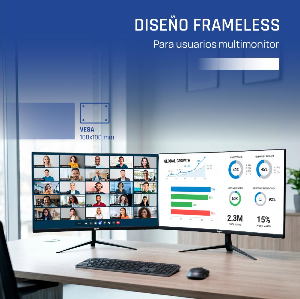 iggual Monitor 27" IPS 1ms FHD 120Hz VGA HDMI MM - Imagem de Detalhe 10