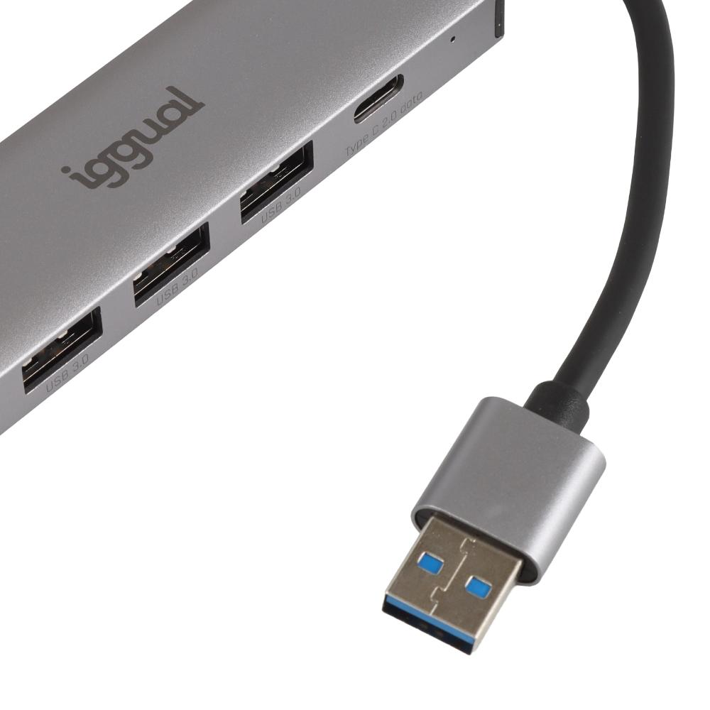 iggual Hub USB-A 5 puertos 3xUSB + RJ45 + tipo C - Imagem de Detalhe 48