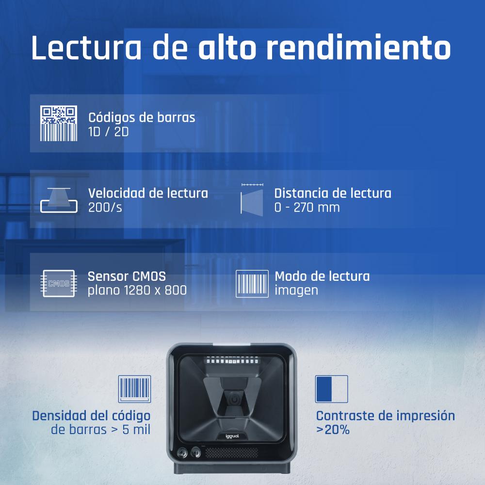 iggual Lector código barras sobremesa 2D USB AR - Imagem de Detalhe 3