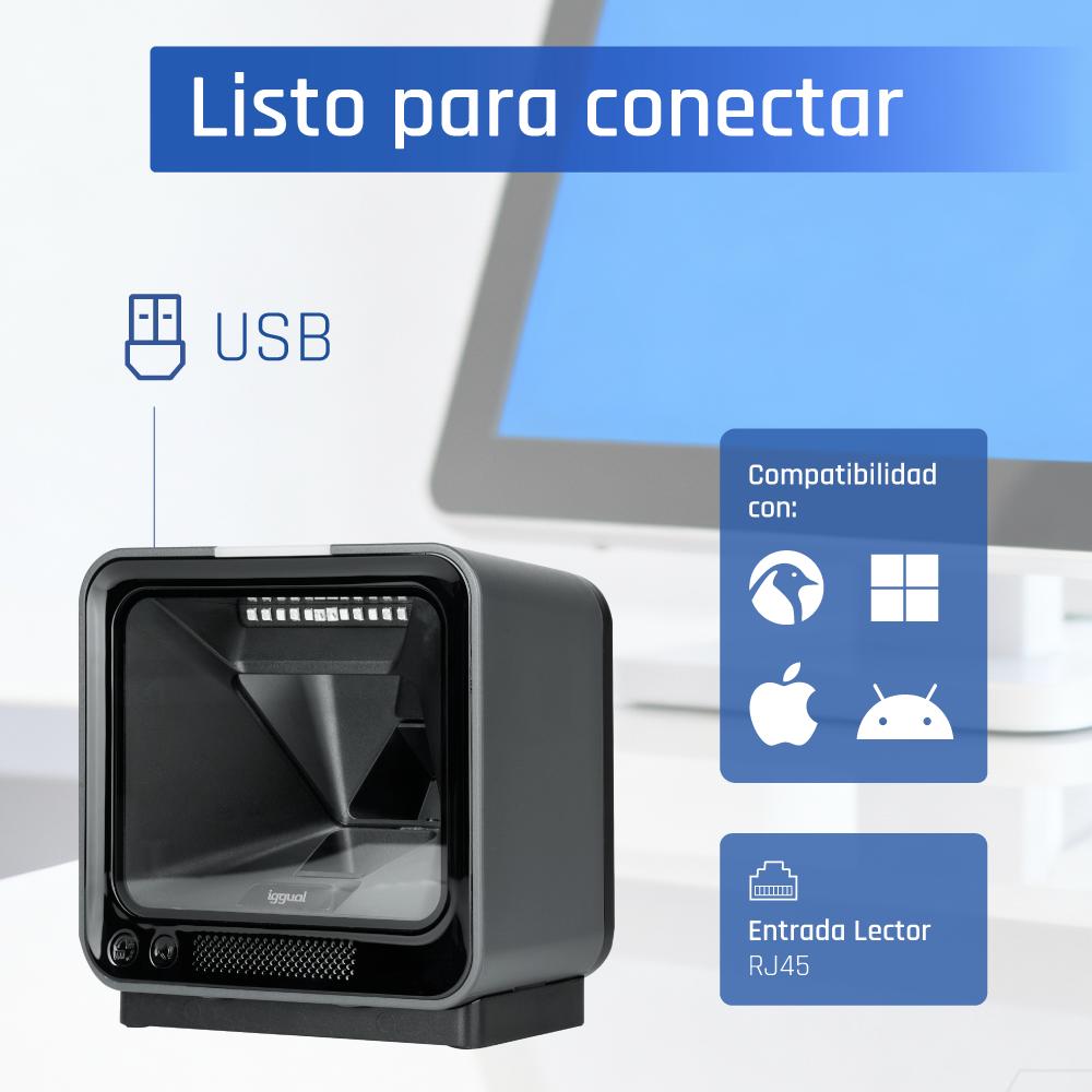 iggual Lector código barras sobremesa 2D USB AR - Imagem de Detalhe 4