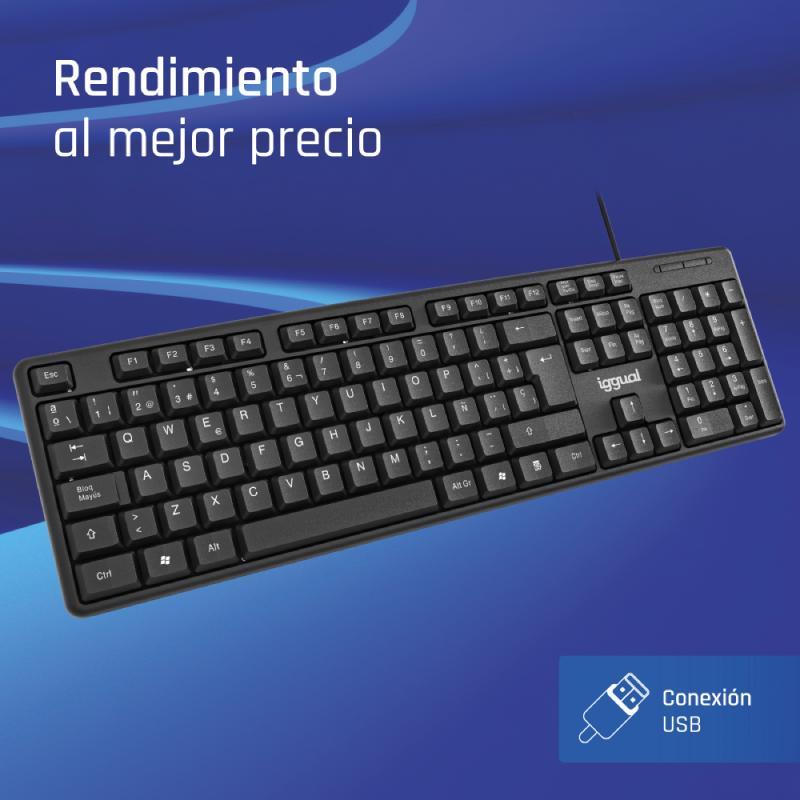 iggual Teclado USB estándar CK-STANDARD-105T negro - Imagem de Detalhe 1