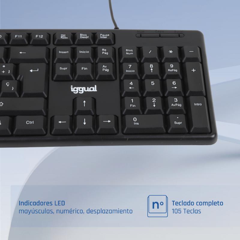 iggual Teclado USB estándar CK-STANDARD-105T negro - Imagem de Detalhe 2