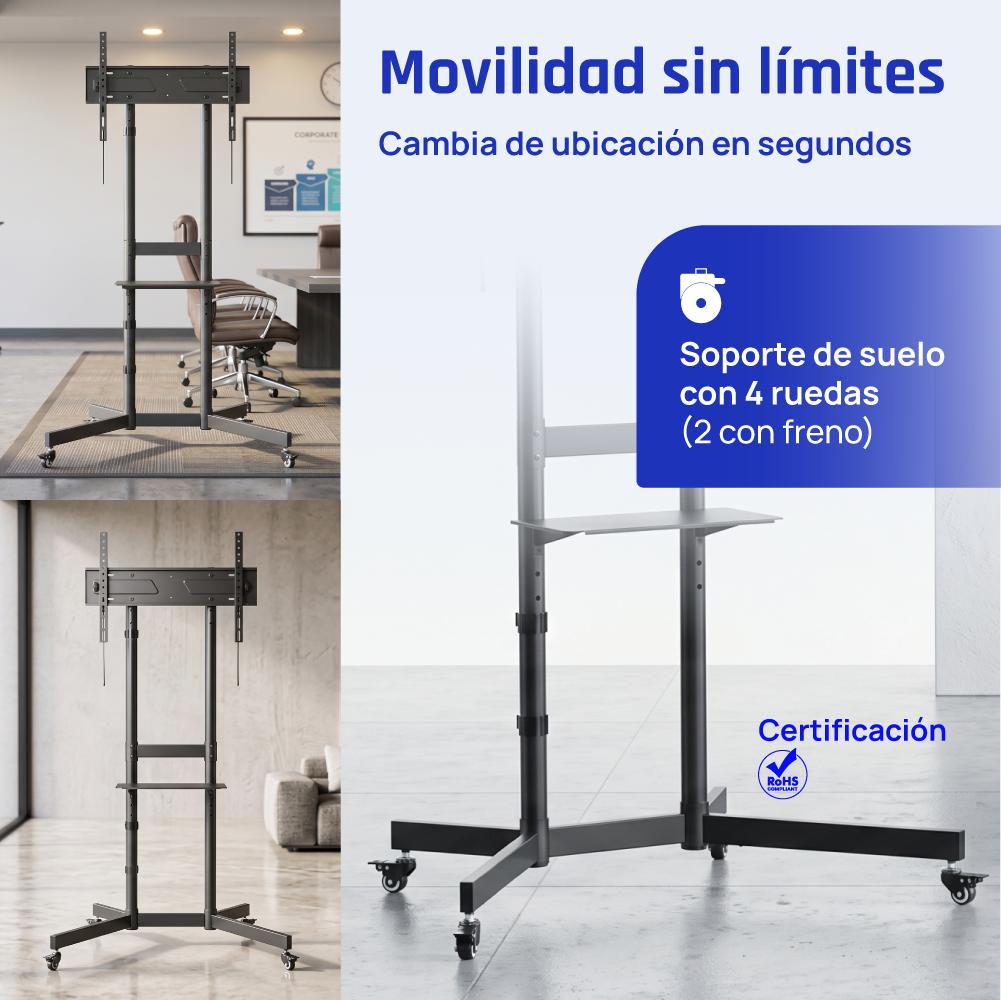 iggual SRTV75 Soporte TV suelo ruedas 32"-75" 70kg - Imagem de Detalhe 1