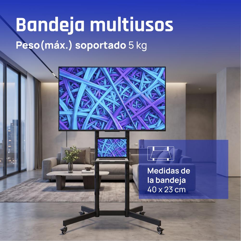 iggual SRTV75 Soporte TV suelo ruedas 32"-75" 70kg - Imagem de Detalhe 6
