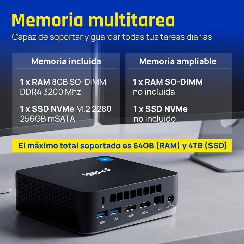 iggual Mini PC Teseracto i5 1235U 8+256 2HDMI W11P - Imagem de Detalhe 5