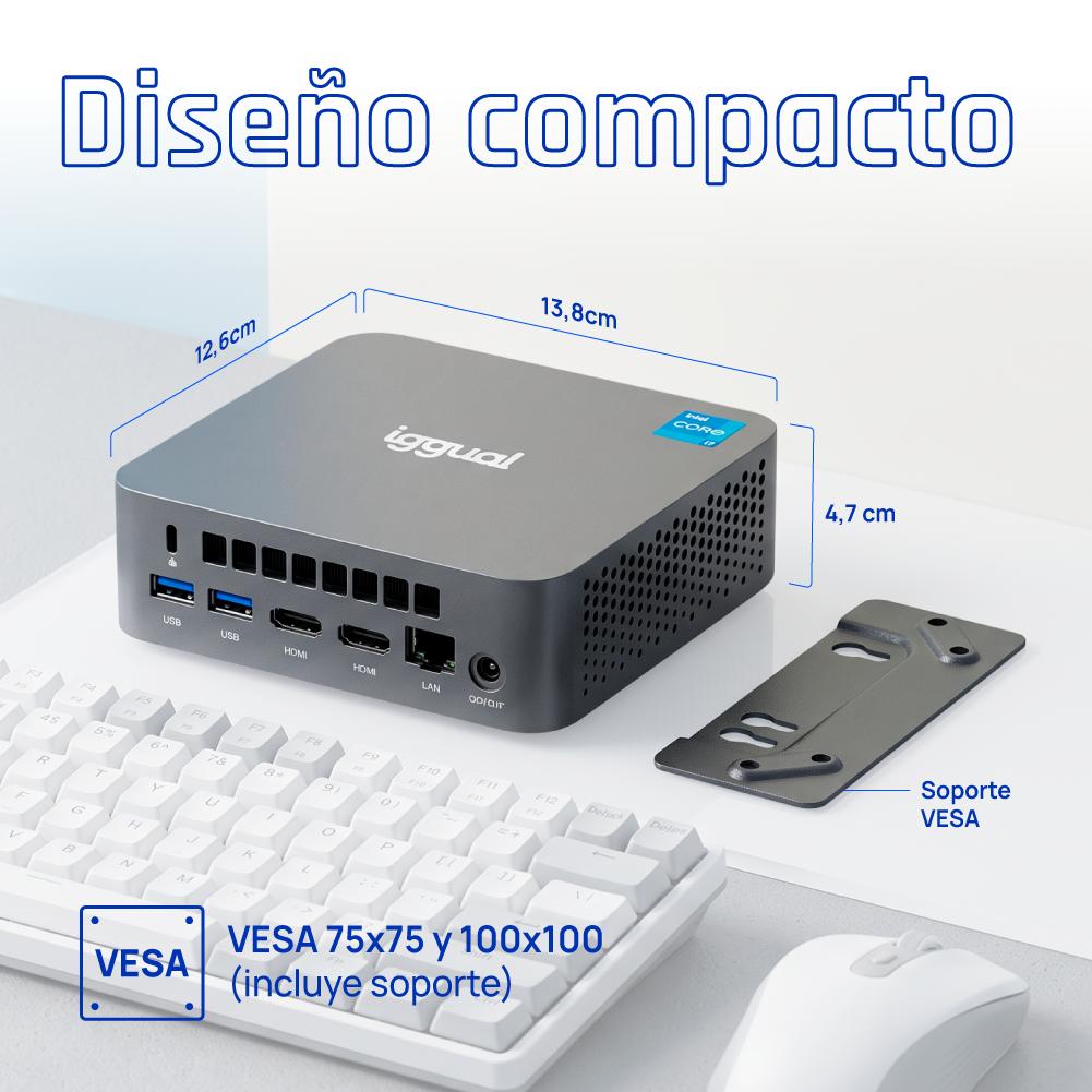 iggual Mini PC Teseracto i5 1235U 8+256 2HDMI W11P - Imagem de Detalhe 7