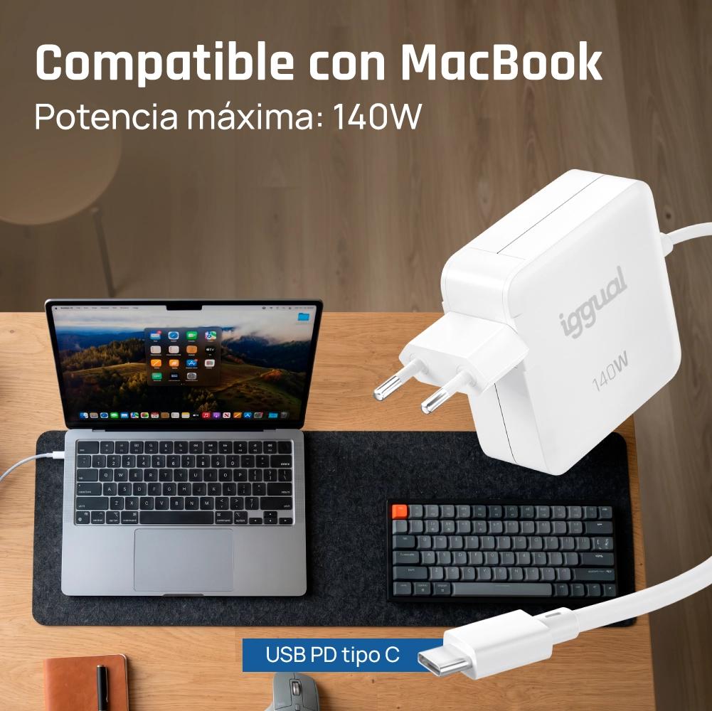 iggual Cargador portátil tipo C 140W MacBook - Imagem de Detalhe 1
