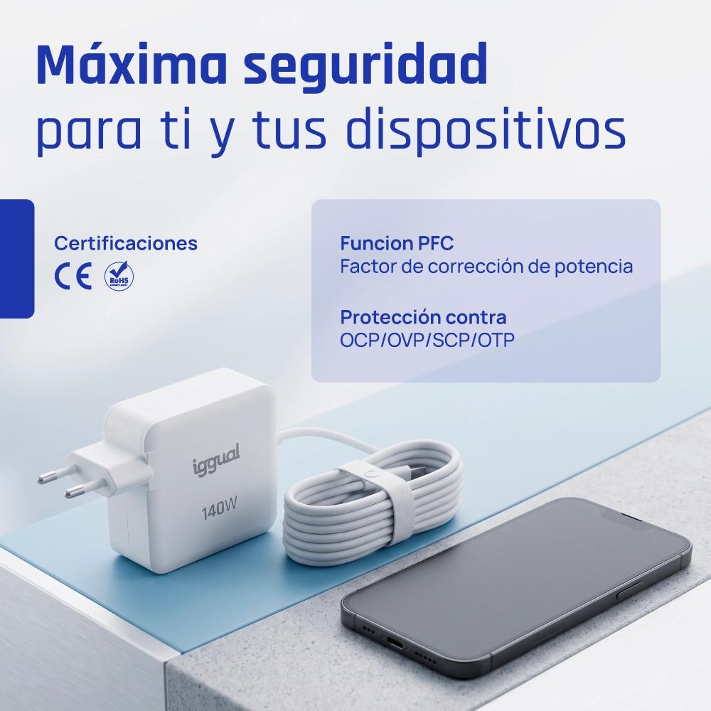 iggual Cargador portátil tipo C 140W MacBook - Imagem de Detalhe 3