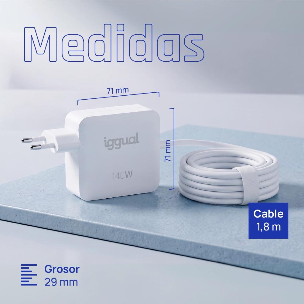 iggual Cargador portátil tipo C 140W MacBook - Imagem de Detalhe 5