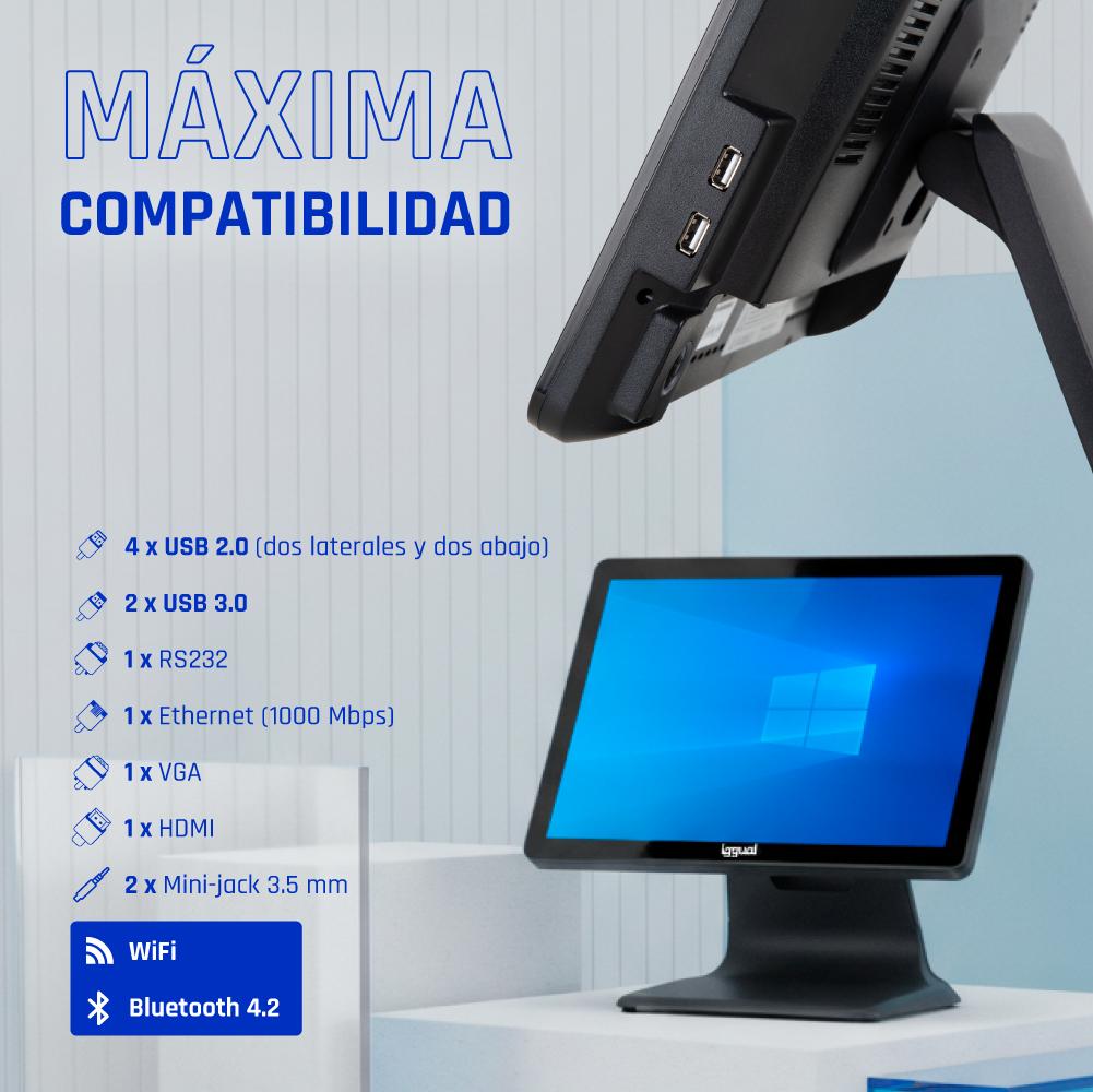 iggual TPV AIO 15" i5 8350U 8+256GB WiFi W11 Pro - Imagem de Detalhe 4