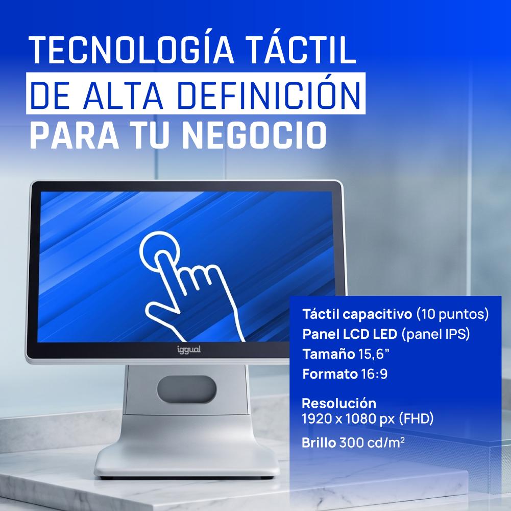 iggual TPV AIO 15,6" i5 8350U 8+256GB W11Pro blanc - Imagem de Detalhe 2