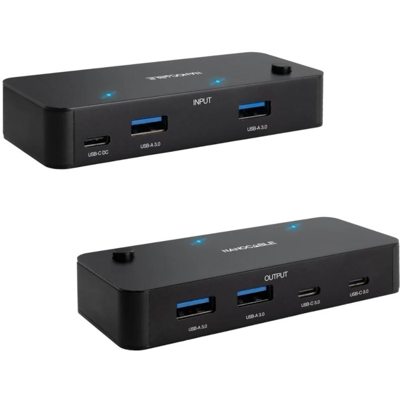 Nanocable Switch 2xUSB3.0+USB-C 5V A 2xUSB-A3.0 - Imagem de Detalhe 1