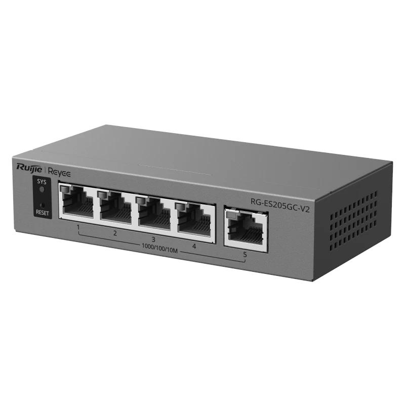 Reyee RG-ES205GC-V2 Switch Cloud 5P Gigabit No PoE - Imagem de Detalhe 1