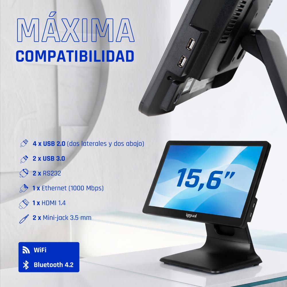 iggual TPV AIO 15,6" 16:9 i5 8350U 4+128GB no SO - Imagem de Detalhe 4