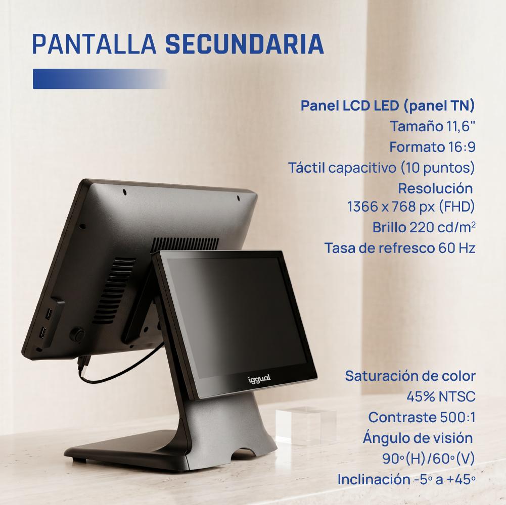 iggual TPV dual 15,6" 11,6" i5 8350U 8+256GB W11P - Imagem de Detalhe 4