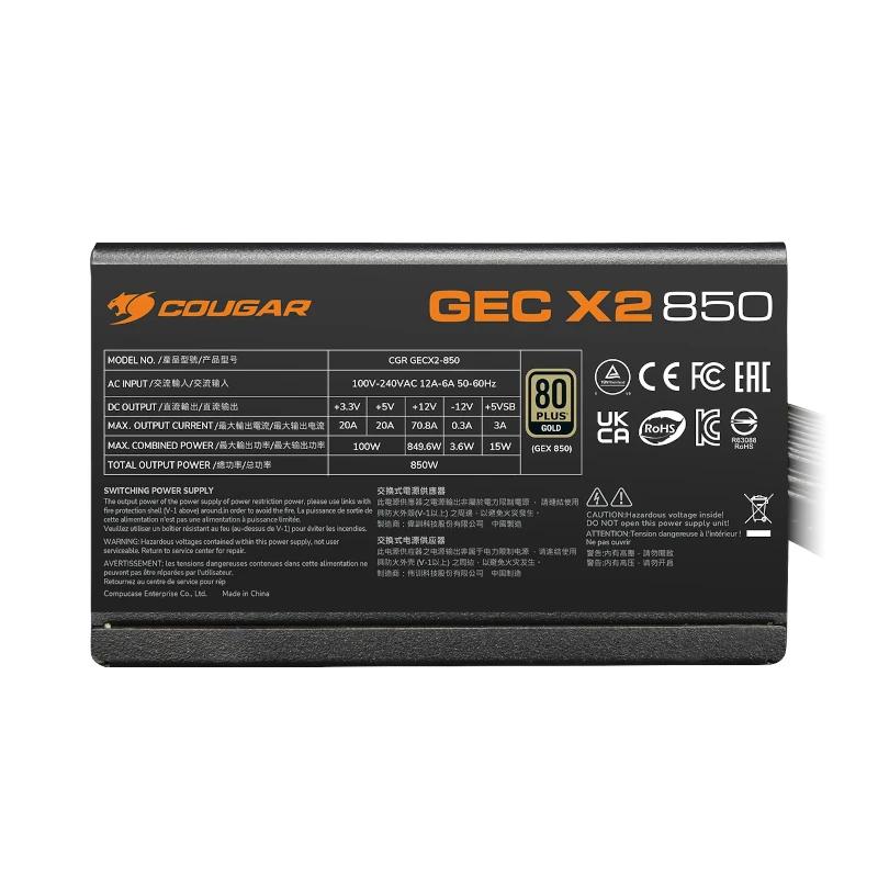 Cougar Fuente Alimentación GEC X2 850 80+Gold 12+4 - Imagem de Detalhe 2