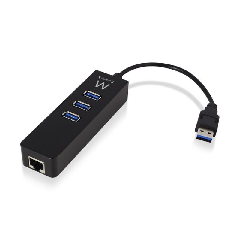 Ewent EW1140 base & duplicador de portas USB 3.2 Gen 1 (3.1 Gen 1) Type-A Preto