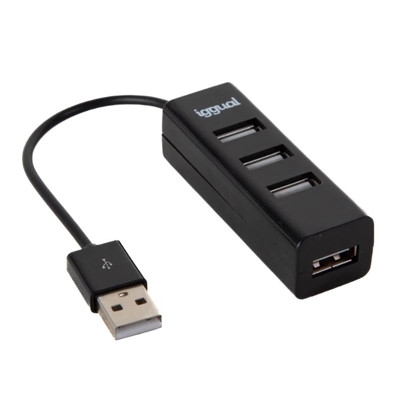 iggual HUB-A-4p USB 2.0 480 Mbit/s Preto