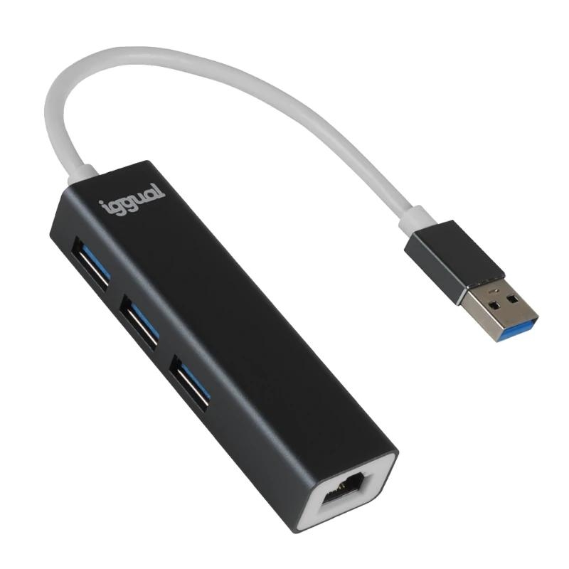 iggual IGG319260 base & duplicador de portas Com fios USB 3.2 Gen 1 (3.1 Gen 1) Type-A Preto