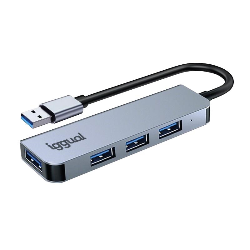 iggual IGG319246 hub de interface USB 3.2 Gen 1 (3.1 Gen 1) Type-C 5000 Mbit/s Prateado