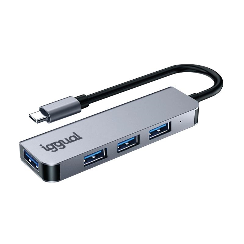 iggual IGG319239 hub de interface USB 3.2 Gen 1 (3.1 Gen 1) Type-C 5000 Mbit/s Prateado