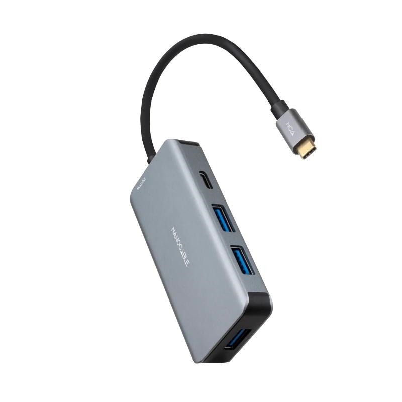 Nanocable 10.16.1005 hub de interface USB 3.2 Gen 1 (3.1 Gen 1) Type-C 5000 Mbit/s Cinzento