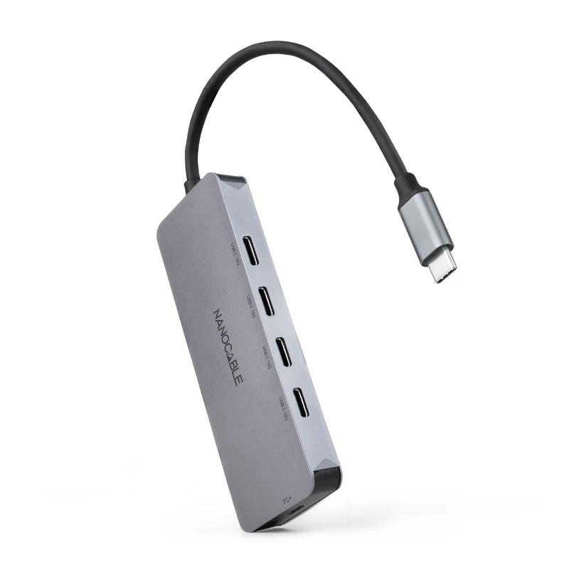 Nanocable 10.16.4505 hub de interface USB 3.2 Gen 1 (3.1 Gen 1) Type-C 5000 Mbit/s Cinzento