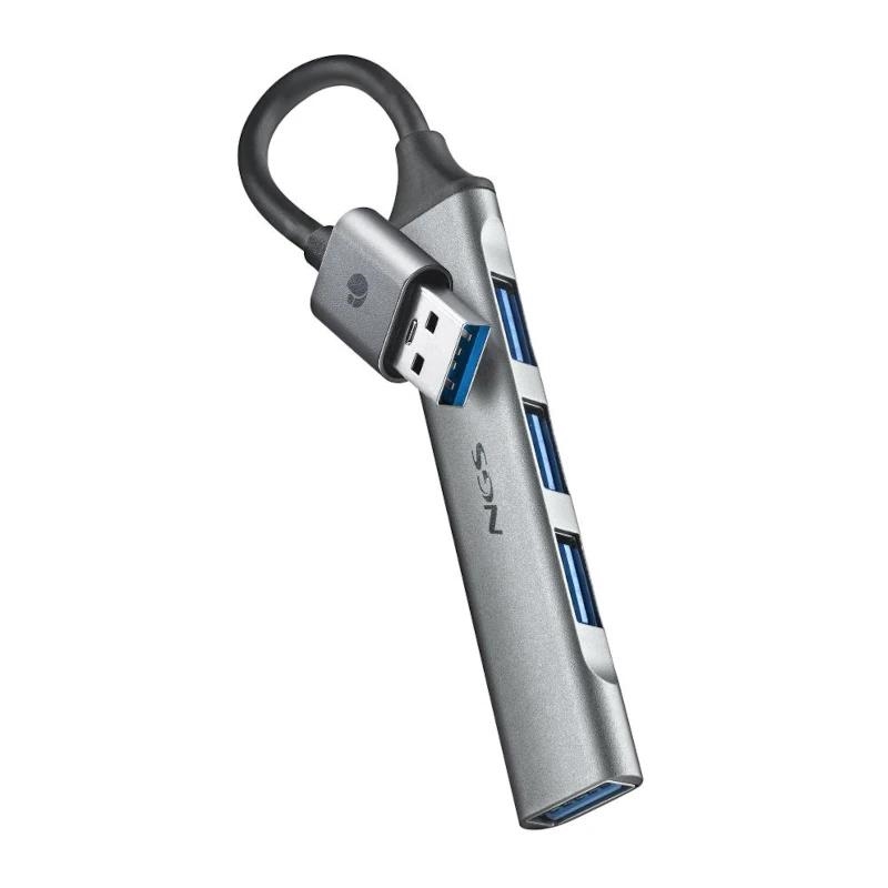 NGS IHUB4 MICRO USB 3.2 Gen 1 (3.1 Gen 1) Type-A 5000 Mbit/s Prateado