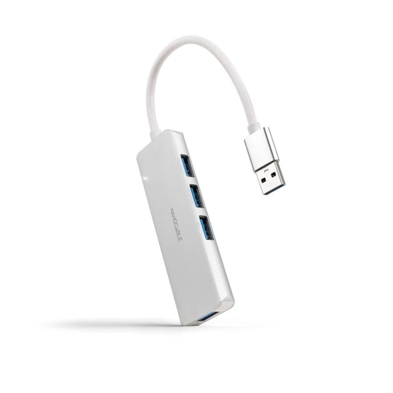 Nanocable 10.16.4602 base & duplicador de portas Com fios USB 3.2 Gen 1 (3.1 Gen 1) Type-A Prateado