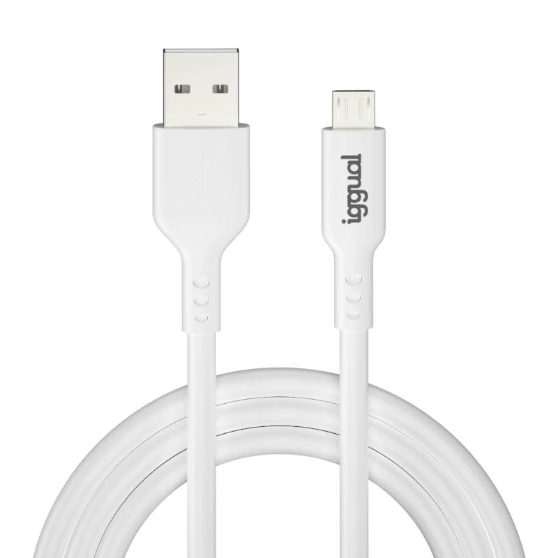 iggual IGG316931 cabo USB USB 2.0 1 m USB A Micro-USB A Branco