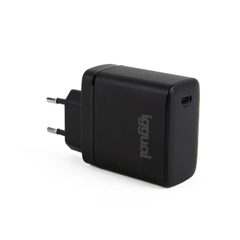 iggual IGG318430 carregador de dispositivos móveis Telemóvel, Power bank, Smartphone, Smartwatch, Tablet Preto AC Carregamento rápido Interior