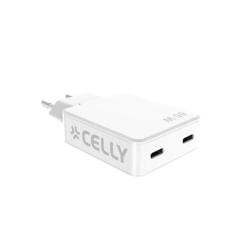 Celly SLIMTC2C65WWH carregador de dispositivos móveis Computador portátil, Smartphone, Tablet Branco AC Carregamento rápido Interior
