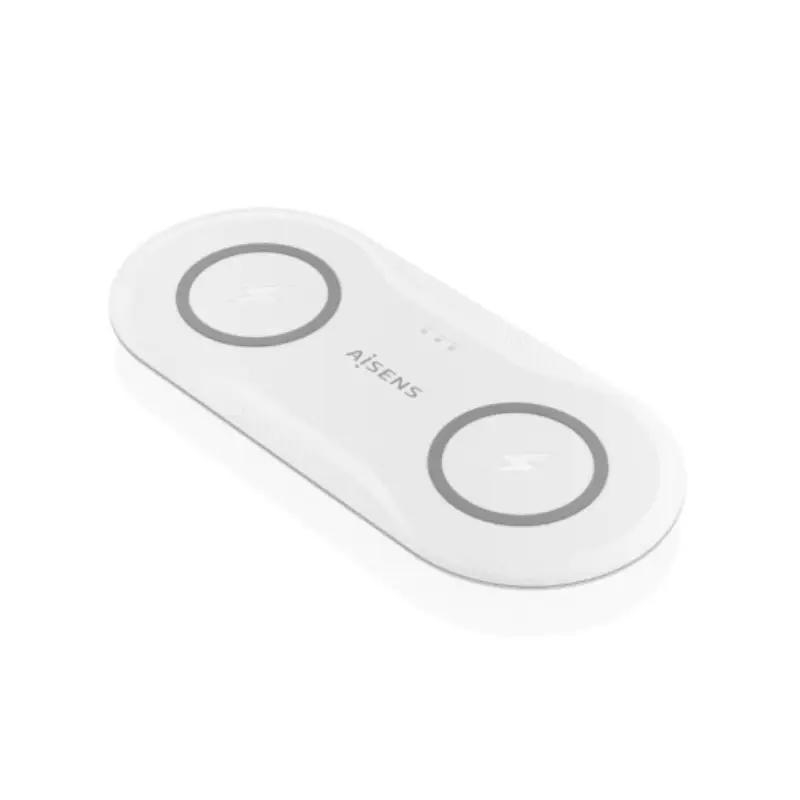 AISENS ASCH-15W2WC059-W carregador de dispositivos móveis Auscultadores, Smartphone Branco USB Carregamento wireless Interior