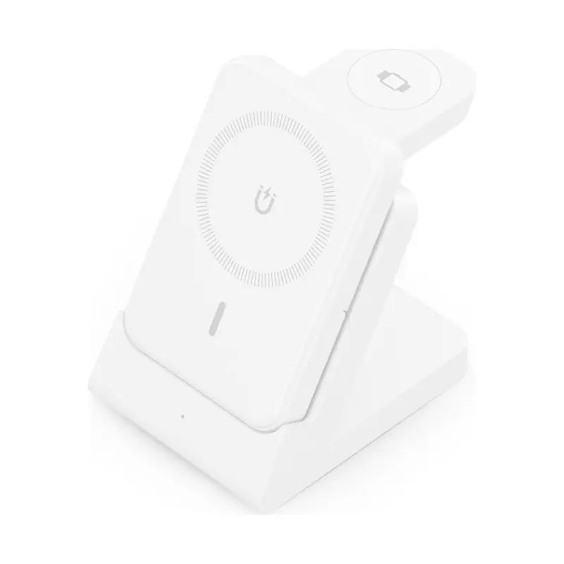 AISENS ASCH-15W4WC061-W carregador de dispositivos móveis Auscultadores, Smartphone, Smartwatch Branco USB Carregamento wireless Interior