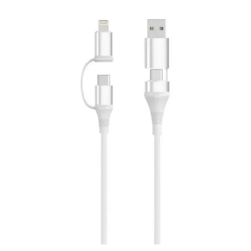 EWENT Cable Carga 4-1 60W 2m USB-C Lightning USB-A