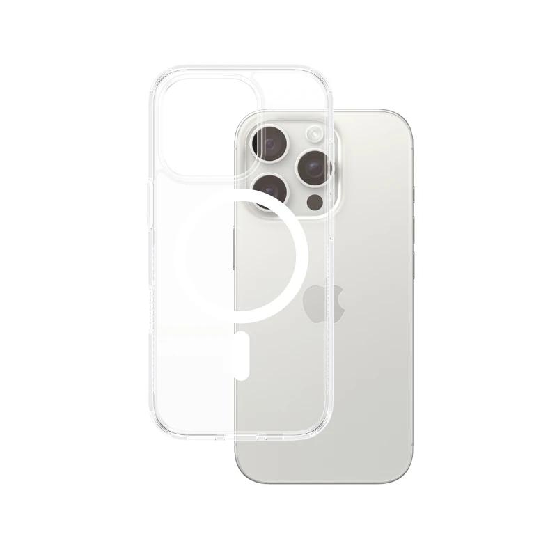 PanzerGlass ® HardCase Transparent w. White MagSafe iPhone 16 Pro capa para telemóvel Transparente