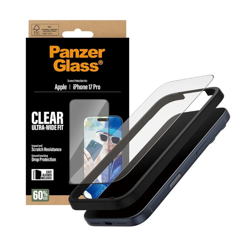 PanzerGlass ® Screen Protector iPhone 17 Pro | Ultra-Wide Fit w. EasyAligner Proteção de ecrã transparente Apple 1 unidade(s)
