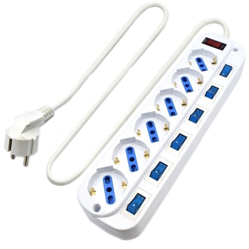 Ewent EW3932-5M estabilizador de corrente Branco 6 tomada(s) CA