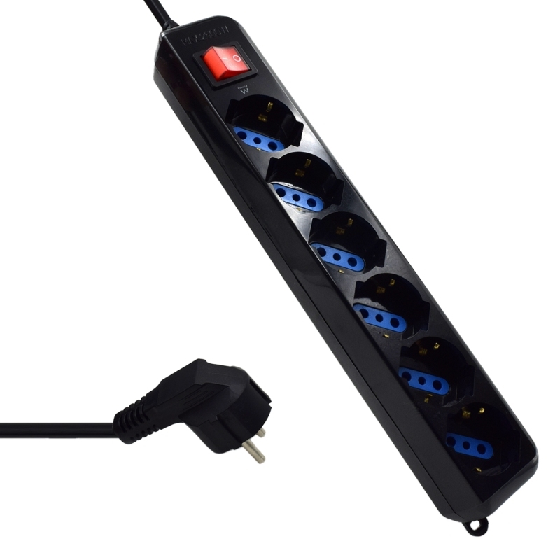 Ewent EW3924 extensão elétrica 1,5 m 6 tomada(s) CA Preto