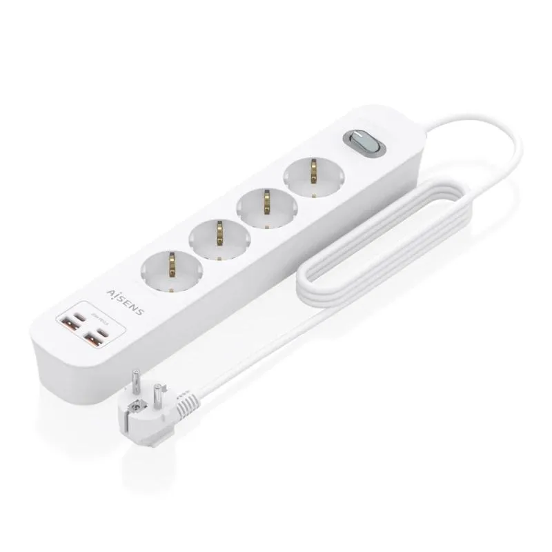 Aisens | Regleta 4 tomas interruptor PD 2xUSBC | 680W