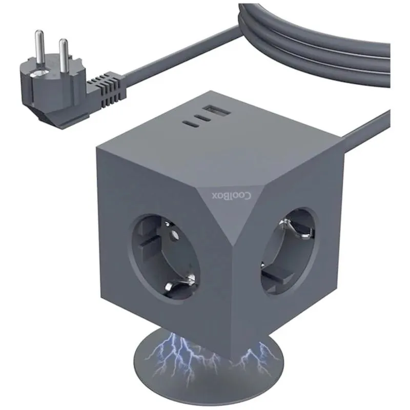Coolbox CUBIK 3 Enchufes Cubo Magnético Carga USB