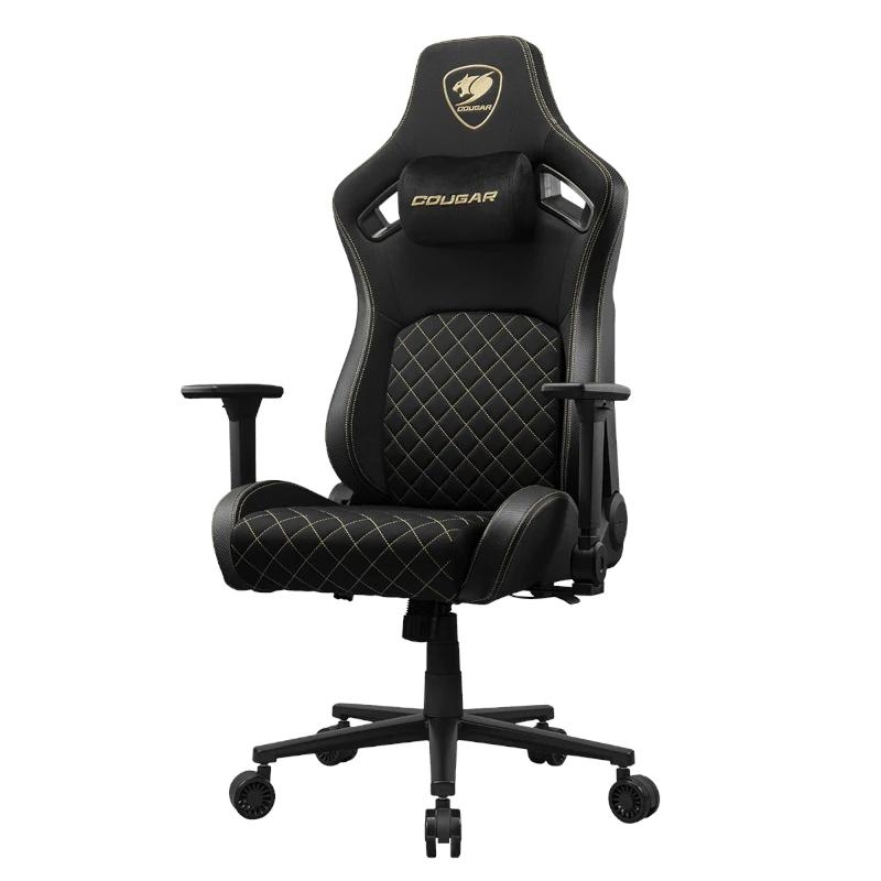 COUGAR CGR-DFF-GLB Cadeira de jogos para PC Assento estofado e alcochoado Preto, Dourado