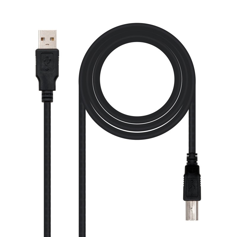 Nanocable 10.01.0102-BK cabo USB USB 2.0 1 m USB A USB B Preto