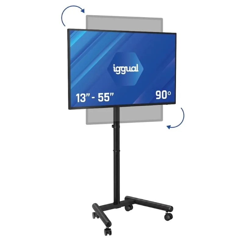 IGGUAL | Monitor | SRTV55 Soporte TV suelo ruedas 13"-55"