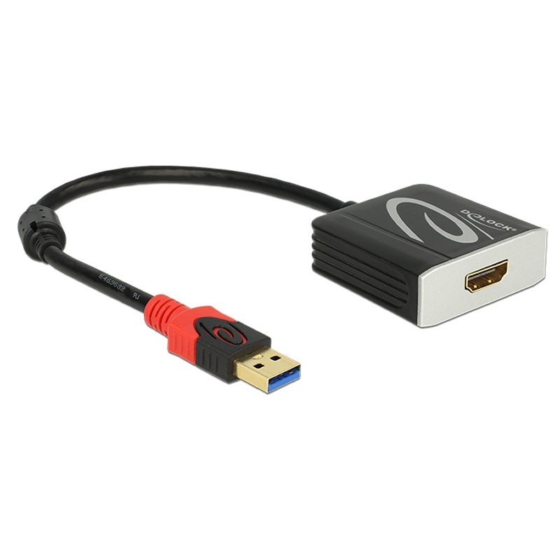 Delock | Adaptador USB 3.0 tipo-a Macho HDMI | Preto