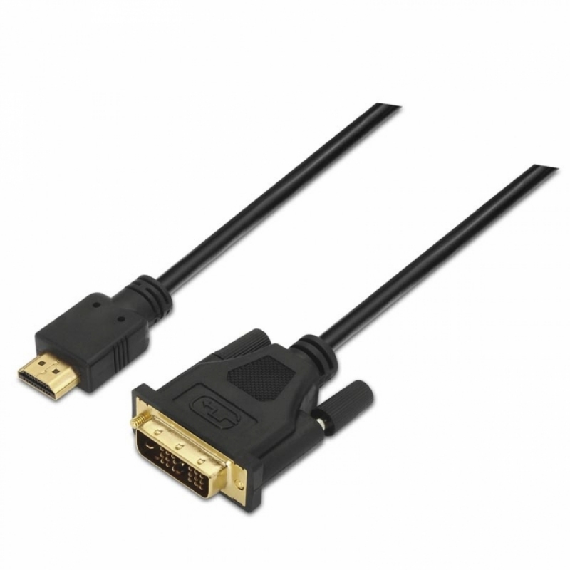 Nanocable 10.15.0502 adaptador de cabo de vídeo 1,8 m DVI HDMI Preto
