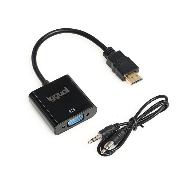 iggual IGG317303 adaptador de cabo de vídeo 0,2 m HDMI Type A (Standard) VGA (D-Sub) Preto